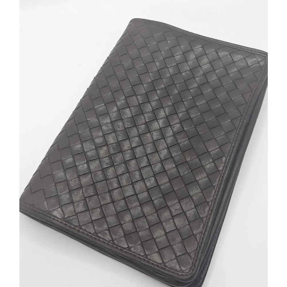 Authentic Bottega Veneta intrecciato 2-Way Bag – Dark Brown